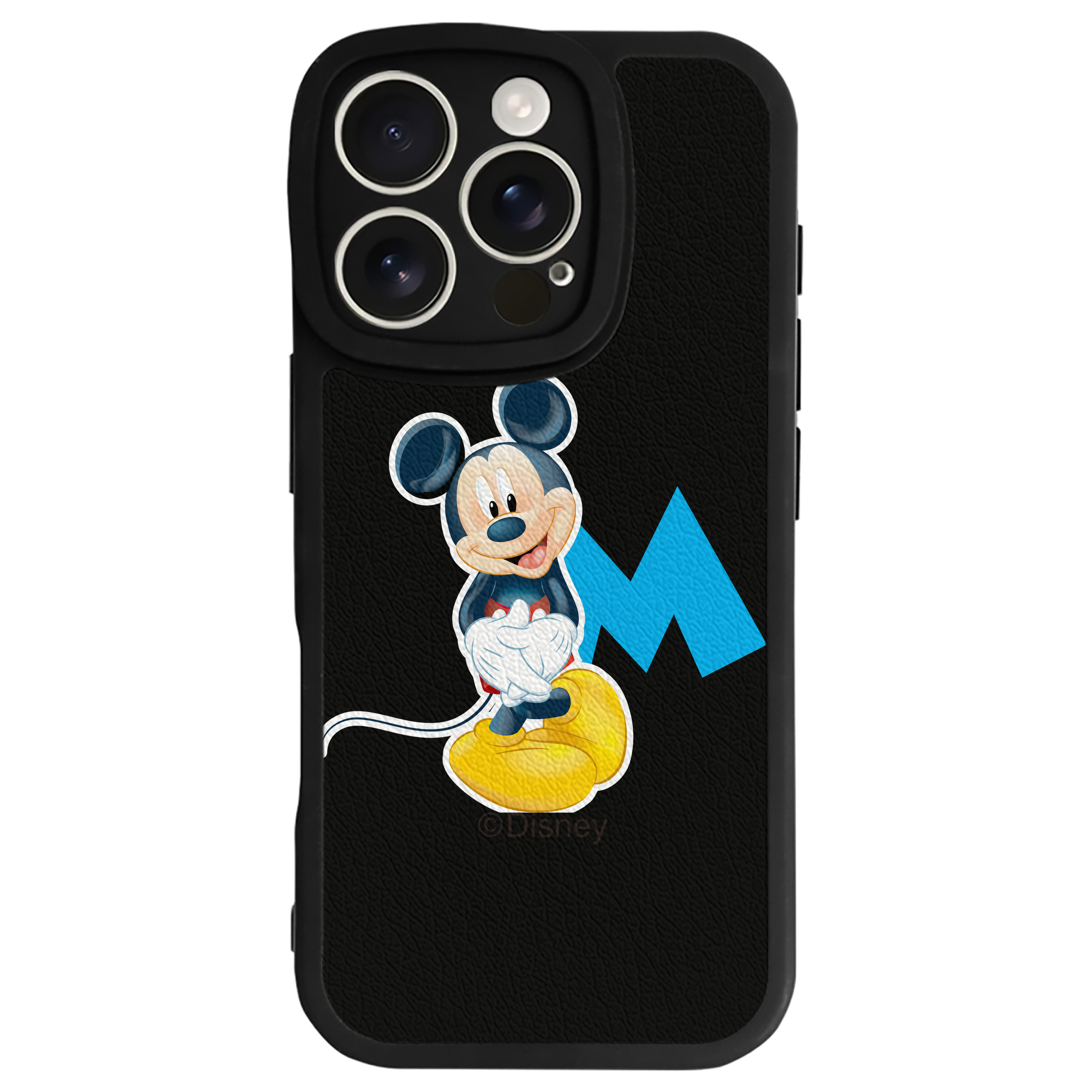 （画像用） ミッキーマウス Mickey Mouse 【iPhone 16シリーズ対応】シリコンスマホケース（レザー調） 材質：シリコン